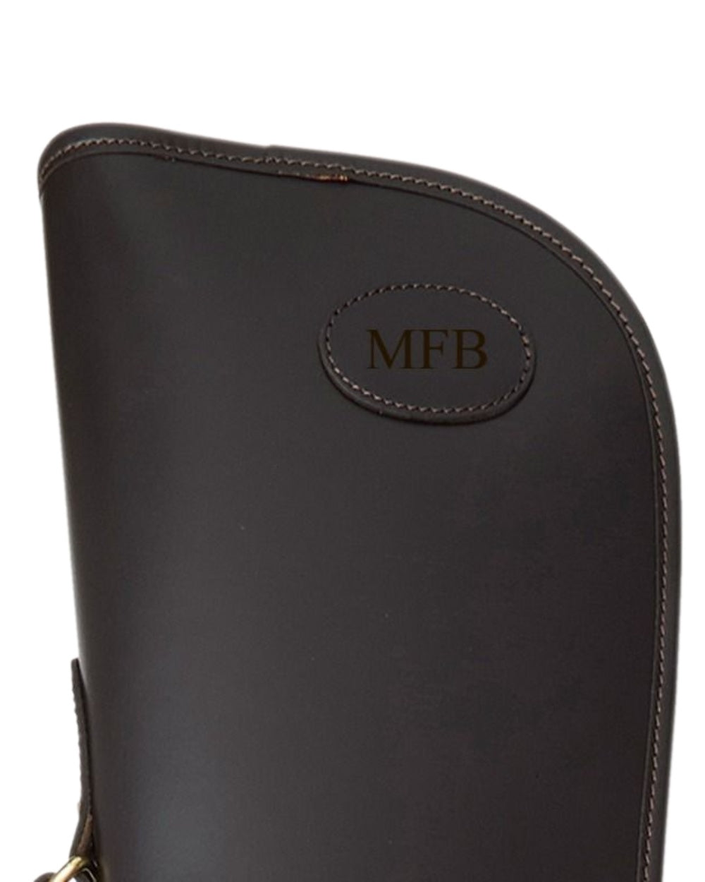 Dark Brown Coloured Chatham Premium Pull Up Leather Full Zip Gun Slip on white background 