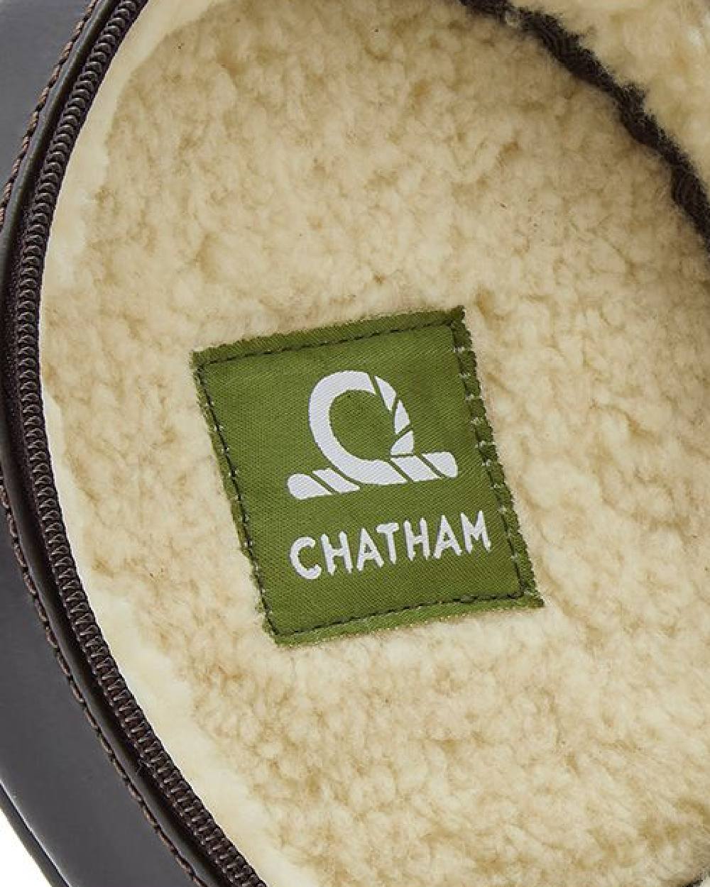 Dark Brown Coloured Chatham Premium Pull Up Leather Hearing Protection Case on white background 