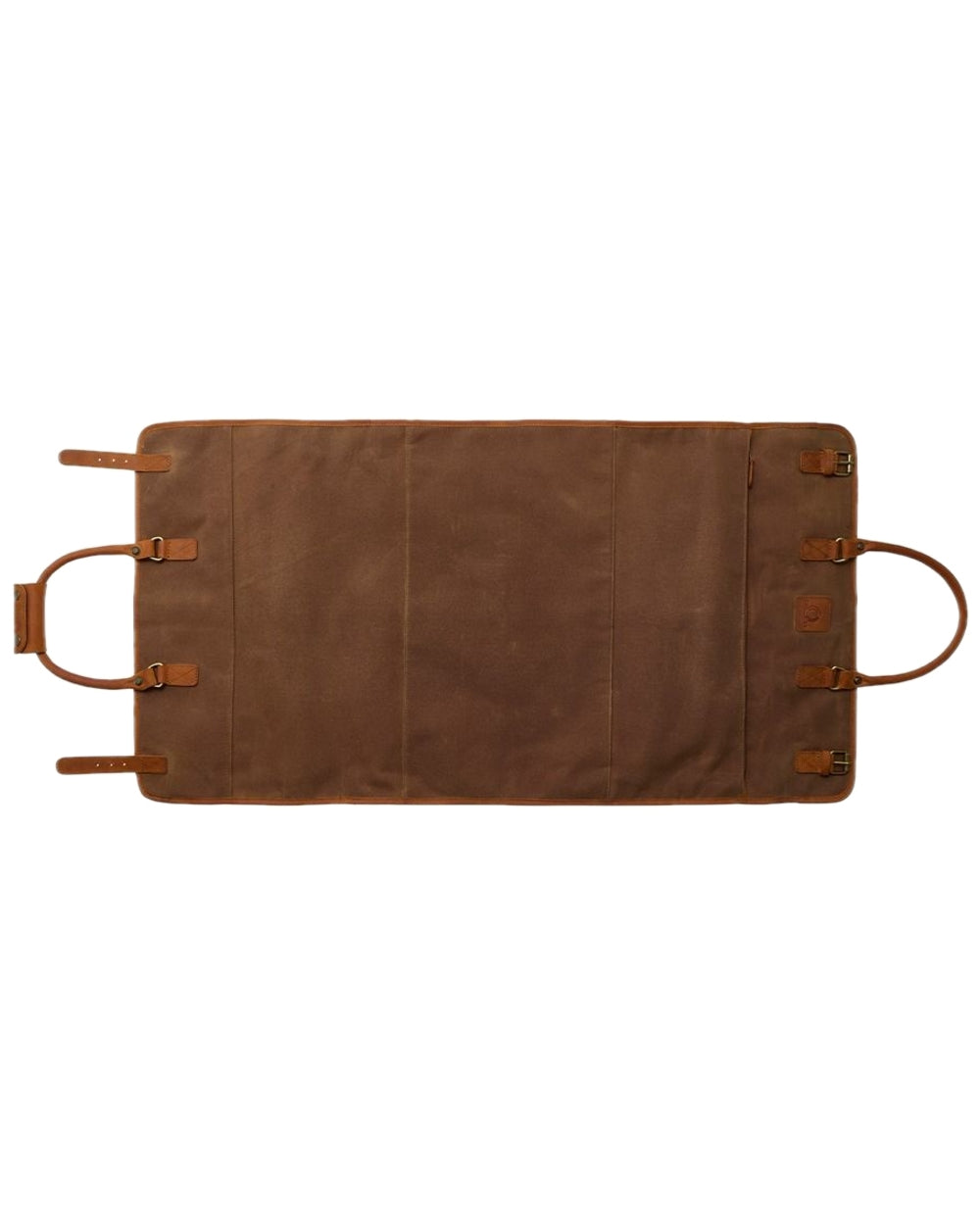Field Tan Coloured Chatham Waxed Canvas Duffel Bag &amp; Suit Carrier on white background 