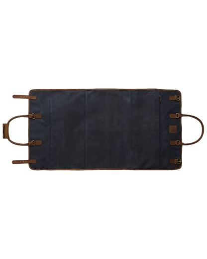 Navy Brown Coloured Chatham Waxed Canvas Duffel Bag &amp; Suit Carrier on white background 