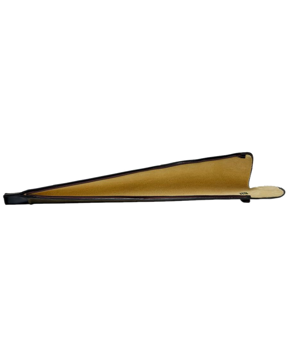 Green Dark Brown Coloured Chatham Waxed Canvas Gun Slip on white background 