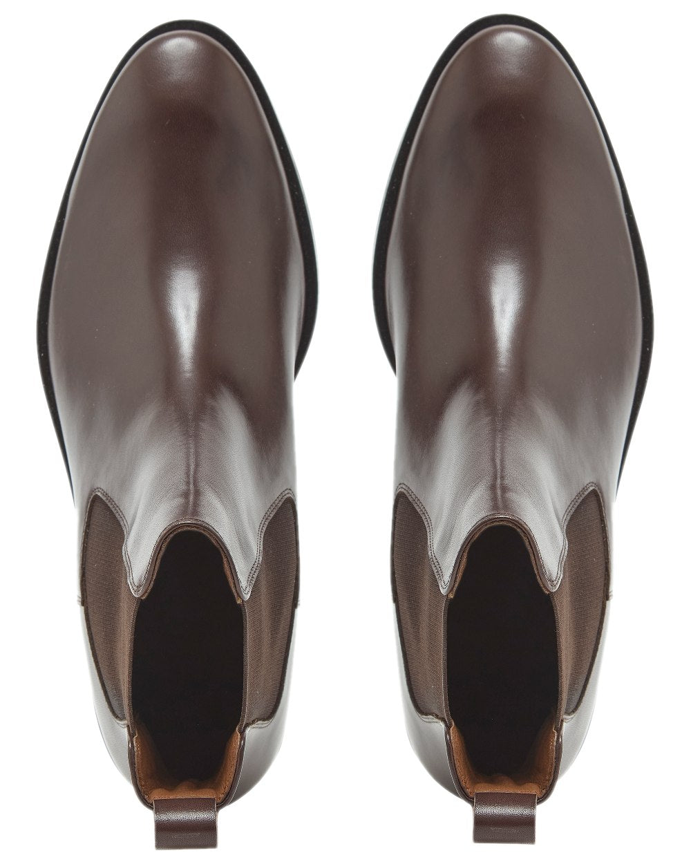 Dark Brown Coloured Chatham Womens Allerton Premium Leather Chelsea Boots on white background 