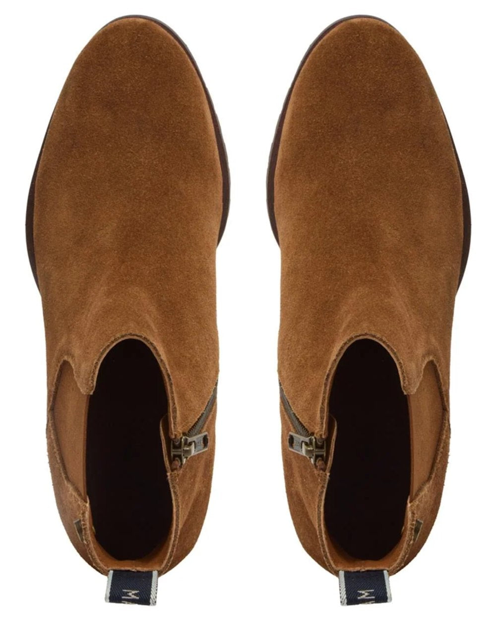 Tan coloured Chatham Womens Ashwell Heeled Chelsea Boots on white background 