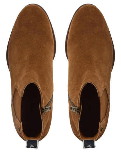 Tan coloured Chatham Womens Ashwell Heeled Chelsea Boots on white background 