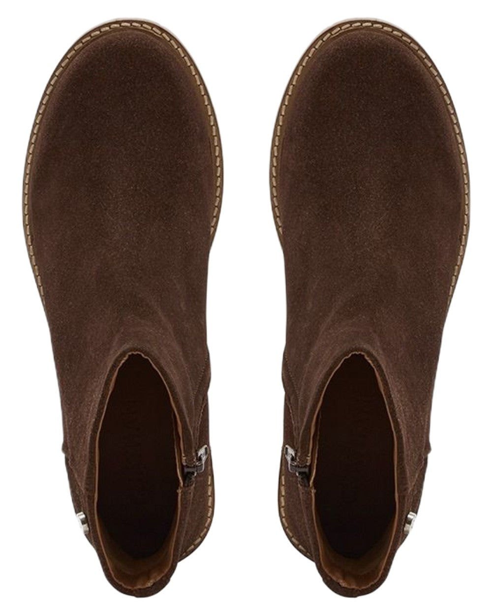 Dark Brown coloured Chatham Womens Hays Casual Heeled Zip Boots on white background 