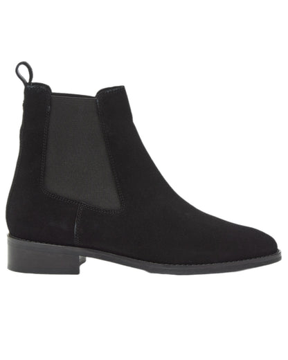 Black Coloured Chatham Womens Lynch Premium Suede Chelsea Boots on white background 