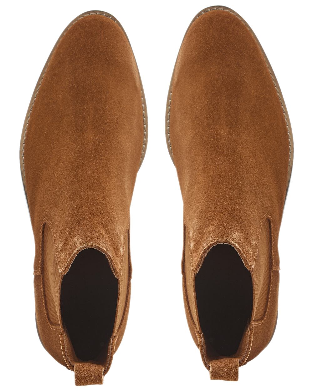 Tan Coloured Chatham Womens Lynch Premium Suede Chelsea Boots on white background 