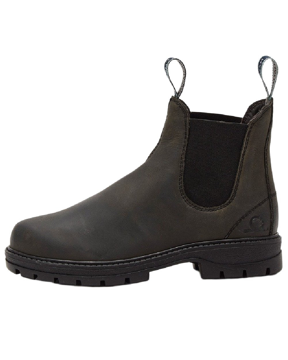 Black Coloured Chatham Womens Oasby Premium Leather Outdoor Chelsea Boots on white background 
