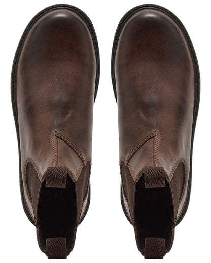 Brown Coloured Chatham Womens Oasby Premium Leather Outdoor Chelsea Boots on white background 