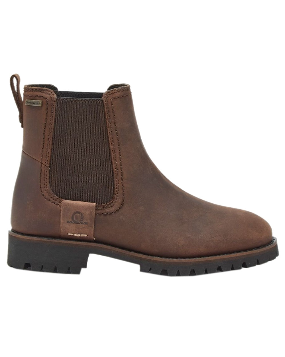 Chocolate Coloured Chatham Womens Olympia II-Premium Leather Waterproof Chelsea Boots on white background 