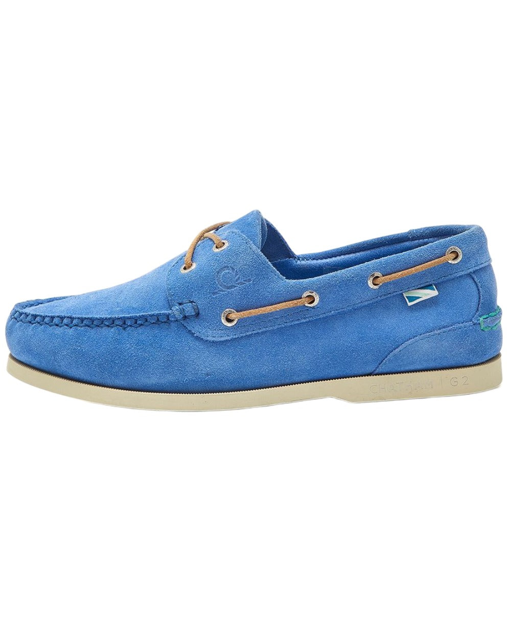 Blue coloured Chatham Mens Compass II Repello G2 Boat Shoes on white background 