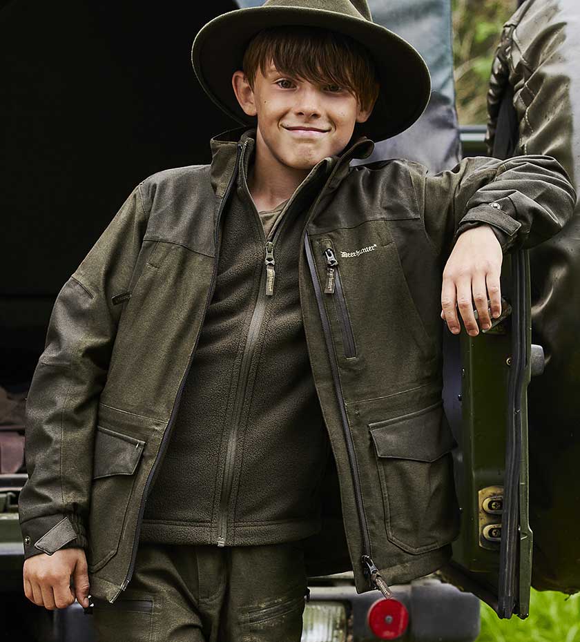 Boy in Green coat and hat - Children's Clothing at Hollands Country Clothing
