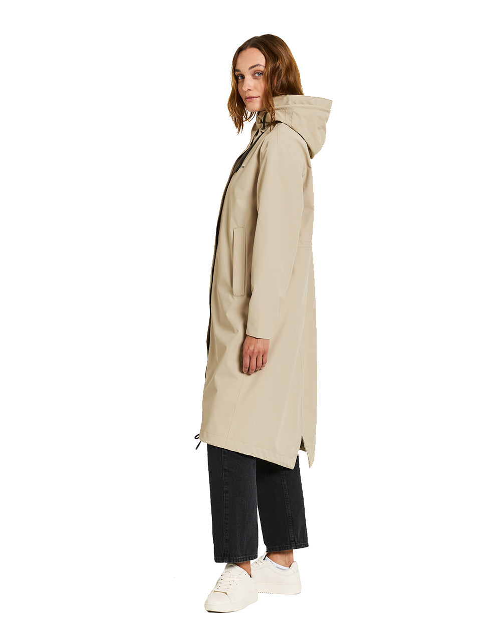 Clay Beige Coloured Didriksons Alice Womens Parka Long 2 On A White Background 