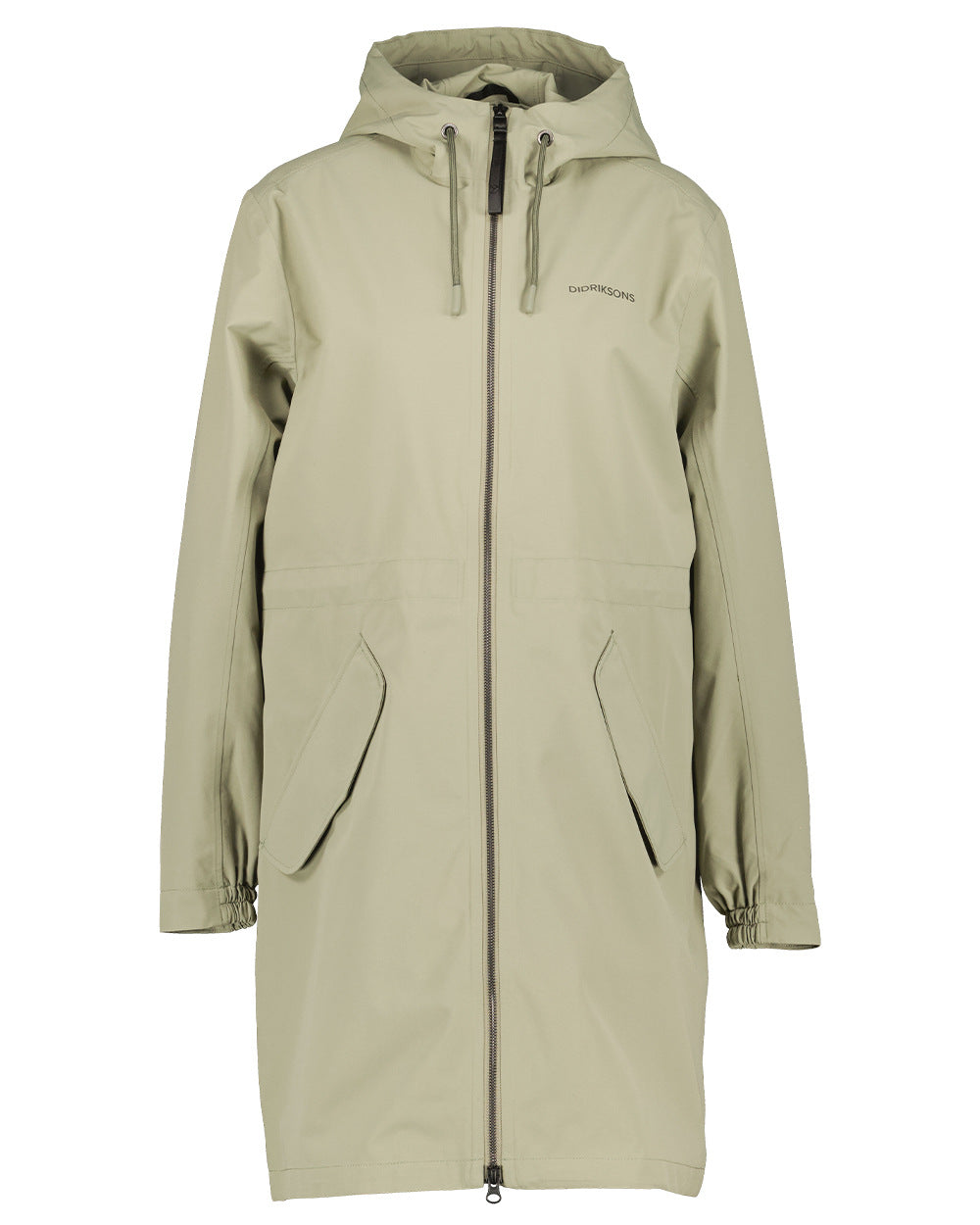 Mistel Green Coloured Didriksons Marta Womens Parka 3 On A White Background 
