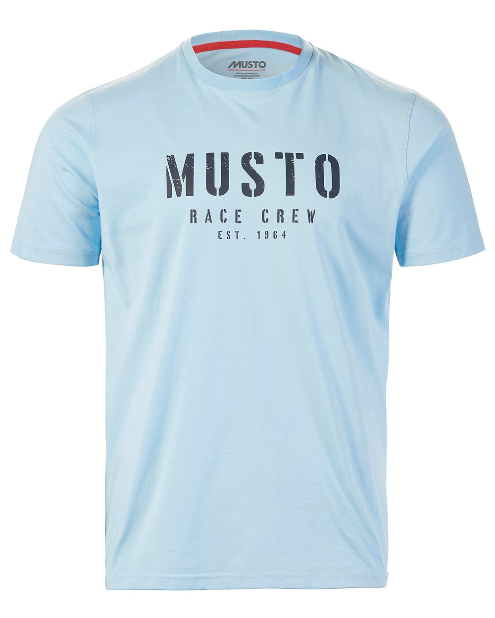 Clear Sky Coloured Musto Mens Classic Short Sleeve T-Shirt On A White Background 