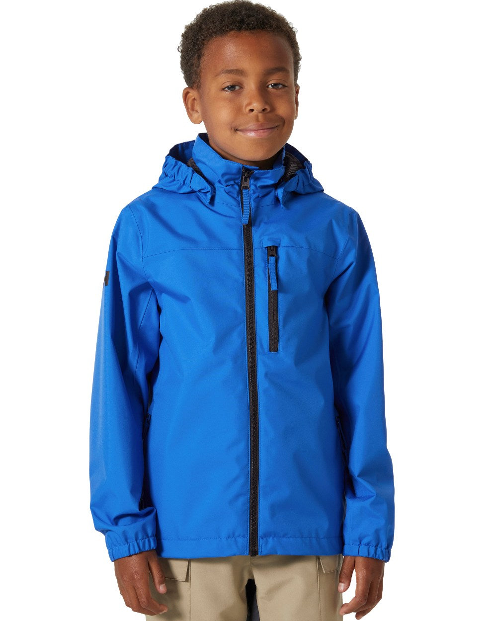 Cobalt 2.0 Coloured Helly Hansen Junior Childrens Crew Hooded Jacket On A White Background 