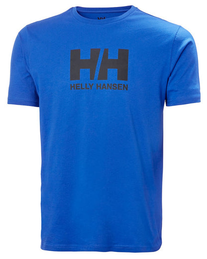 Cobalt 2.0 Coloured Helly Hansen Mens Logo T-Shirt On A White Background 