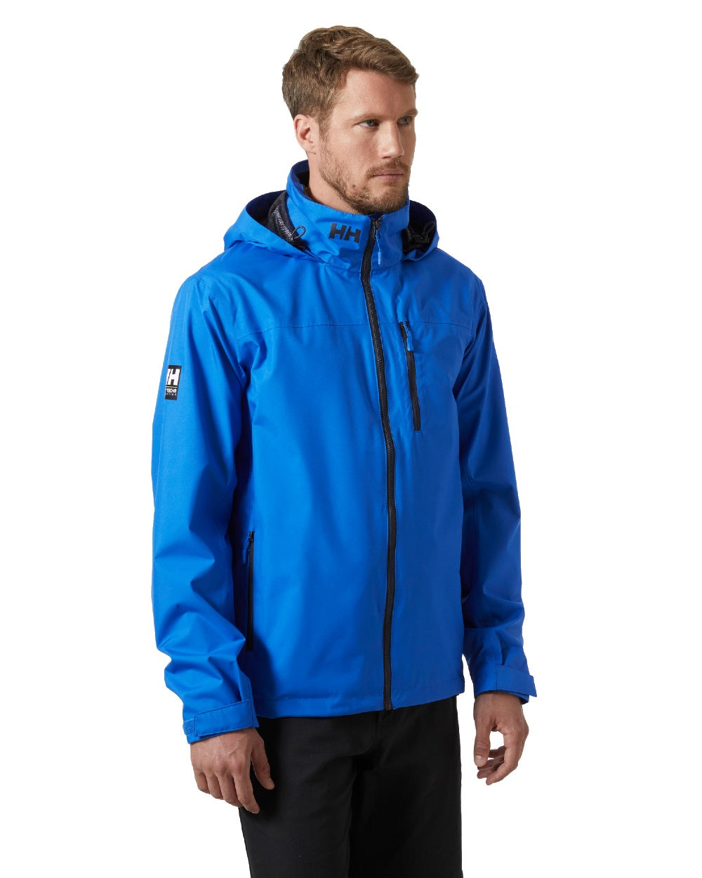 Cobalt 2.0 coloured Helly Hansen Mens Crew Hooded Jacket 2.0 on white background 