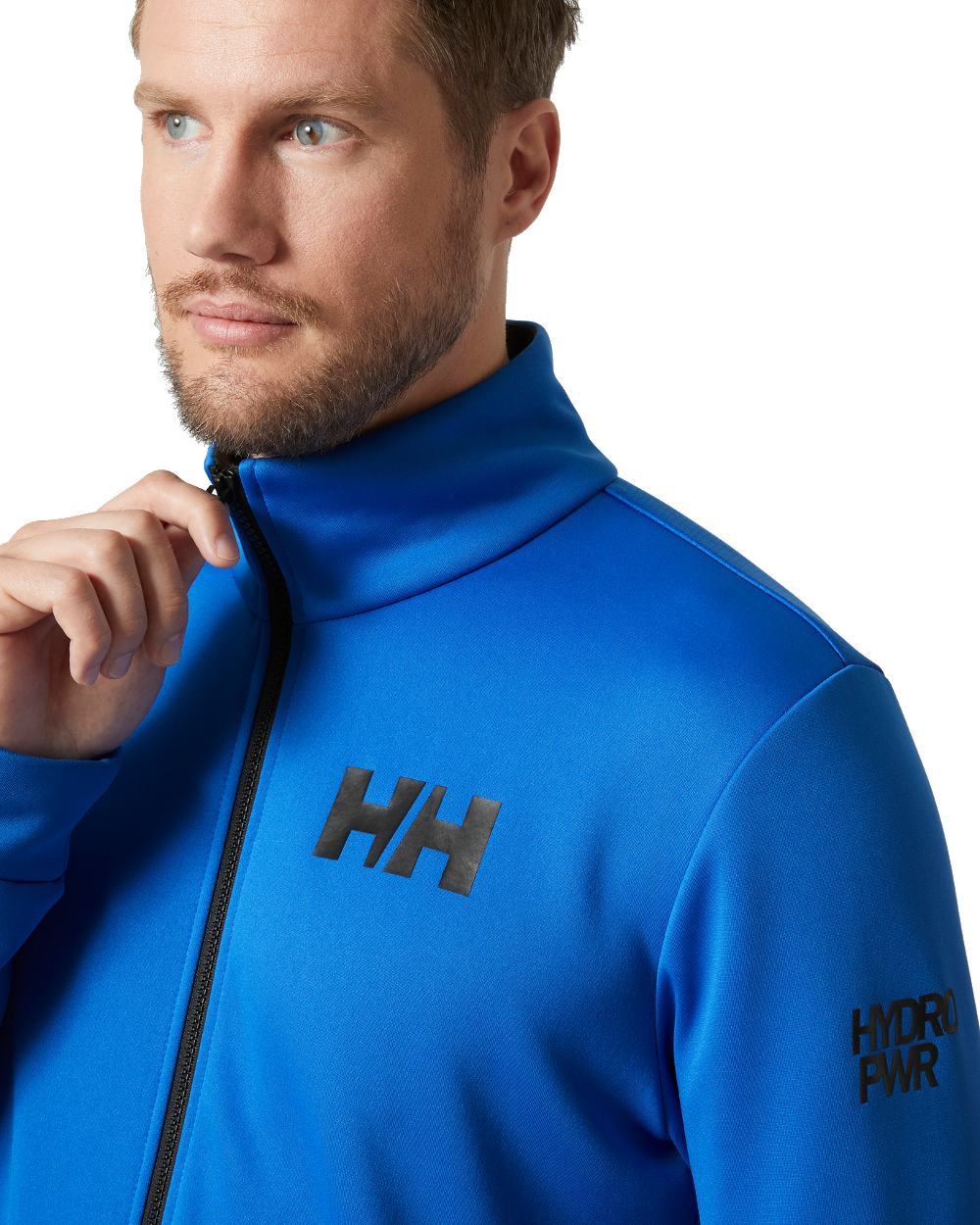 Cobalt coloured Helly Hansen Mens HP Fleece Jacket 2.0 on white background 