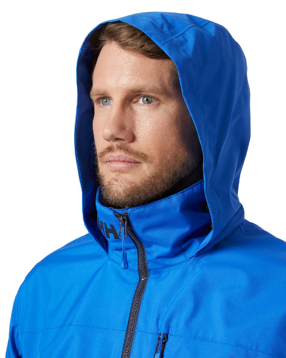 Cobalt 2.0 coloured Helly Hansen Mens Crew Hooded Jacket 2.0 on white background 