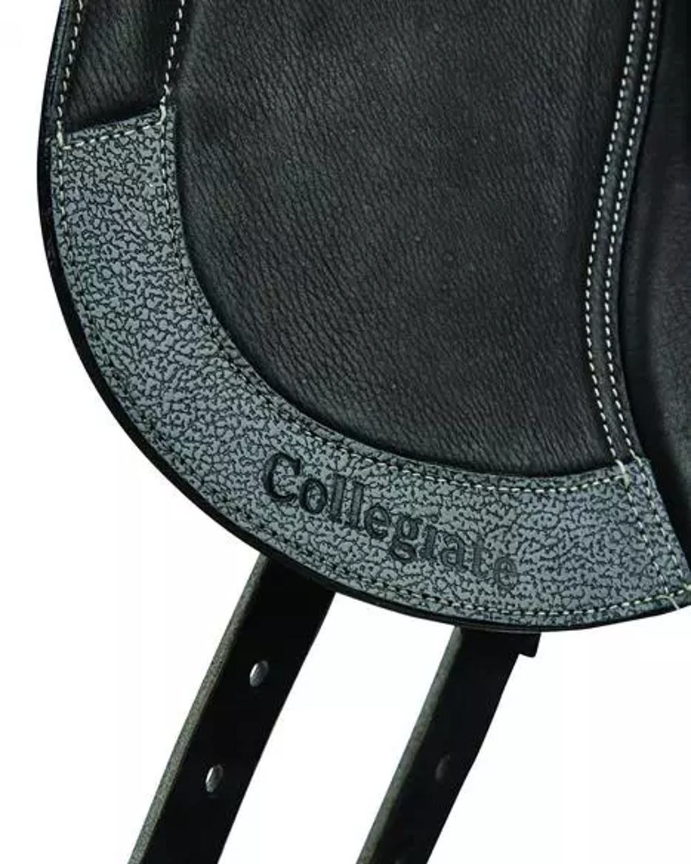 Black coloured Collegiate Integrity Mono Dressage Saddle on white background 