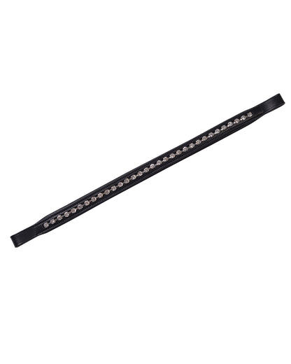 Black coloured Collegiate Large Diamante Browband on white background 