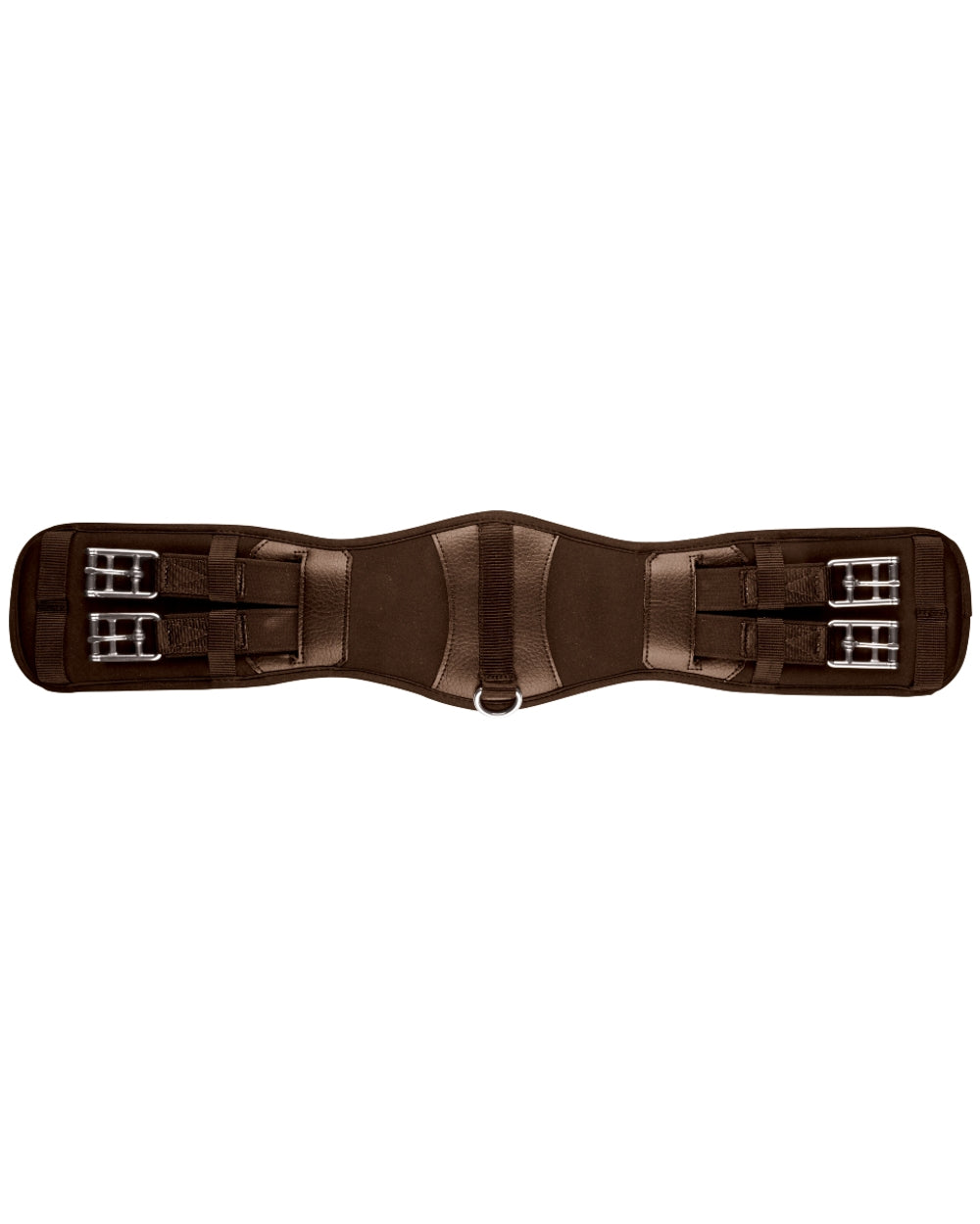 Brown coloured Collegiate Memory Foam Dressage Girth on white background 