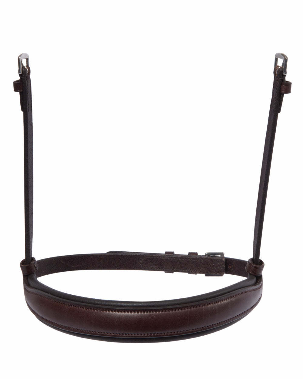 Brown coloured Collegiate Mono Crown Cavesson Noseband on white background 