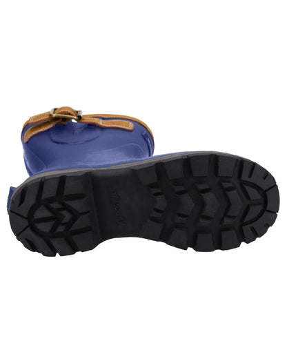 Navy Coloured Cotswold Stratus Short Wellingtons on white background 
