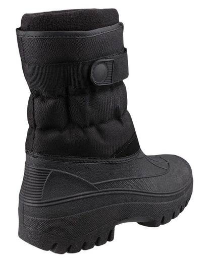 Black coloured Cotswold Womens Chase Zip Up Winter Boots on white background 