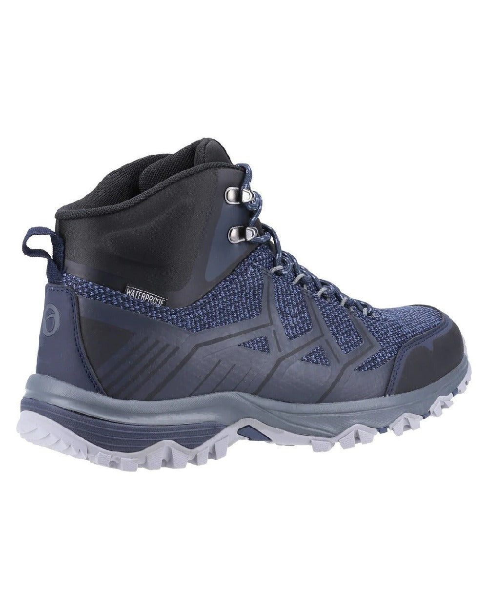 Navy Black coloured Cotswold Mens Wychwood Recycled Hiking Boots on white background 