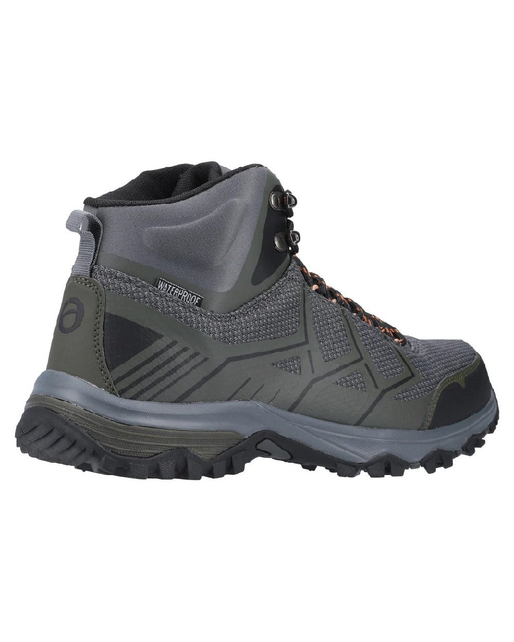 Olive Grey coloured Cotswold Mens Wychwood Recycled Hiking Boots on white background 