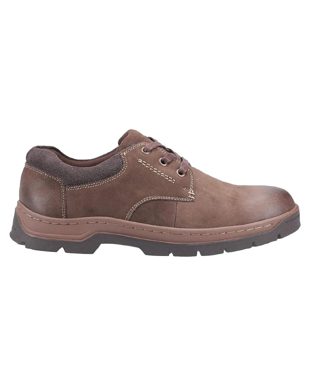 Brown coloured Cotswold Thickwood Burnished Leather Casual Shoes on white background 