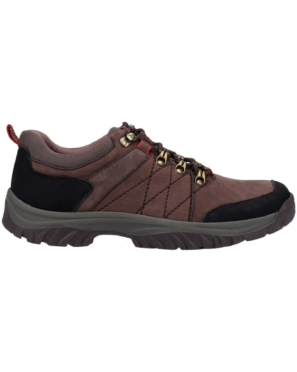 Brown coloured Cotswold Toddington Hiking Shoes on white background 