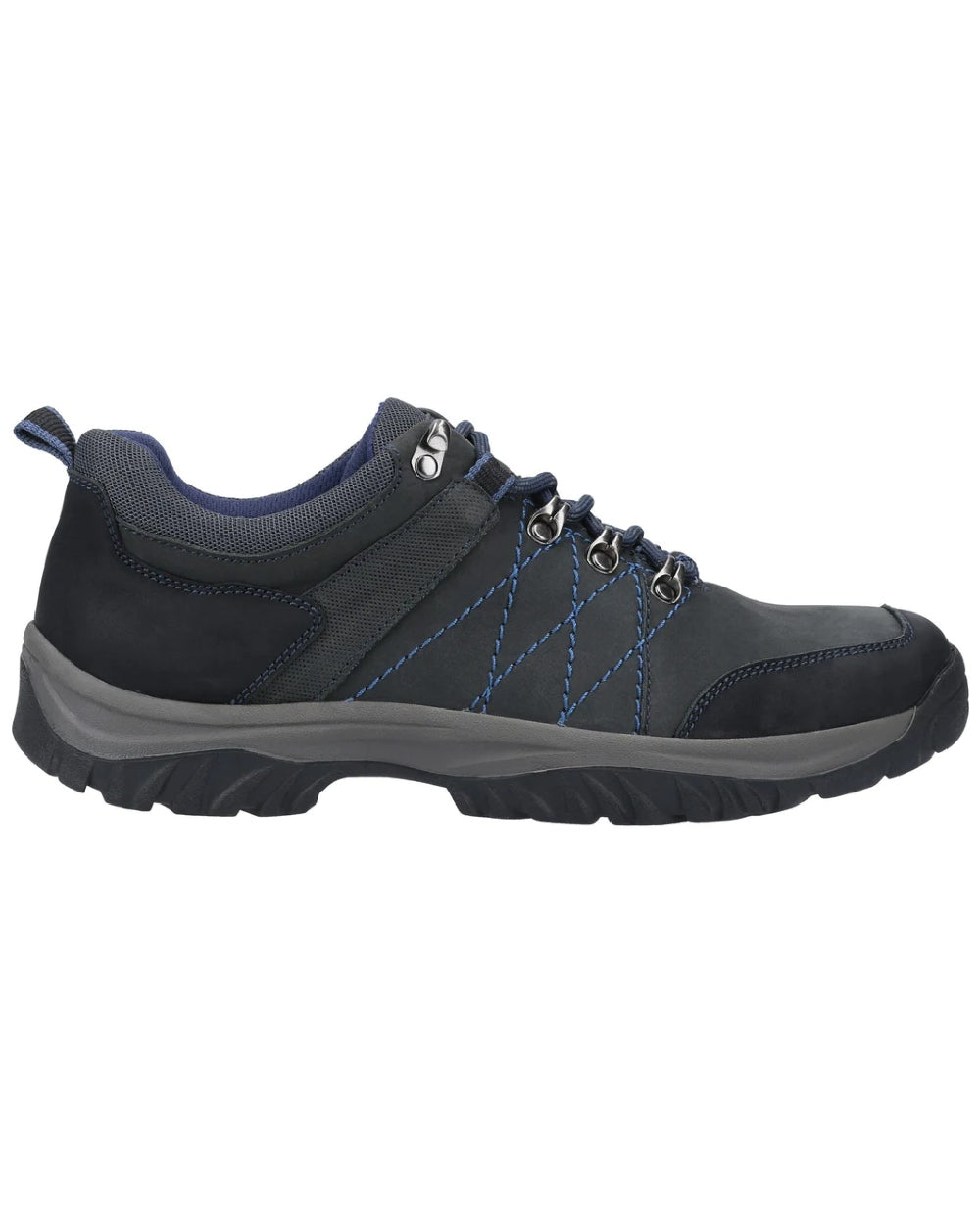 Navy coloured Cotswold Toddington Hiking Shoes on white background 
