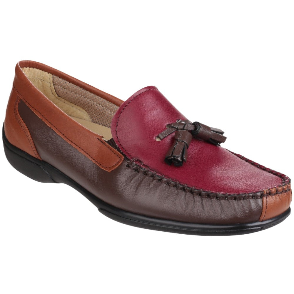 Cotswold Biddlestone Loafer Shoes In Chestnut/Tan/Wine 