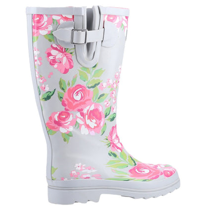 Cotswold Blossom Wellington Boots In Pink 