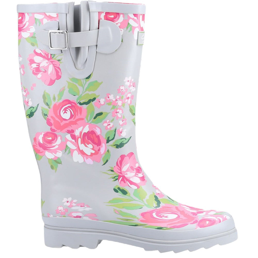 Cotswold Blossom Wellington Boots In Pink 