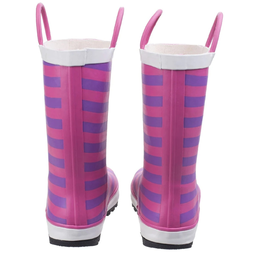 Cotswold Childrens Captain Stripy Wellies in Pink