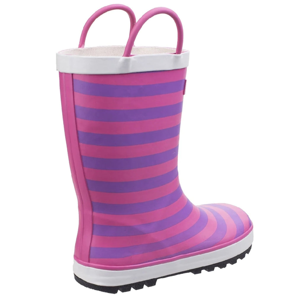 Cotswold Childrens Captain Stripy Wellies in Pink