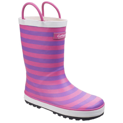 Cotswold Childrens Captain Stripy Wellies in Pink