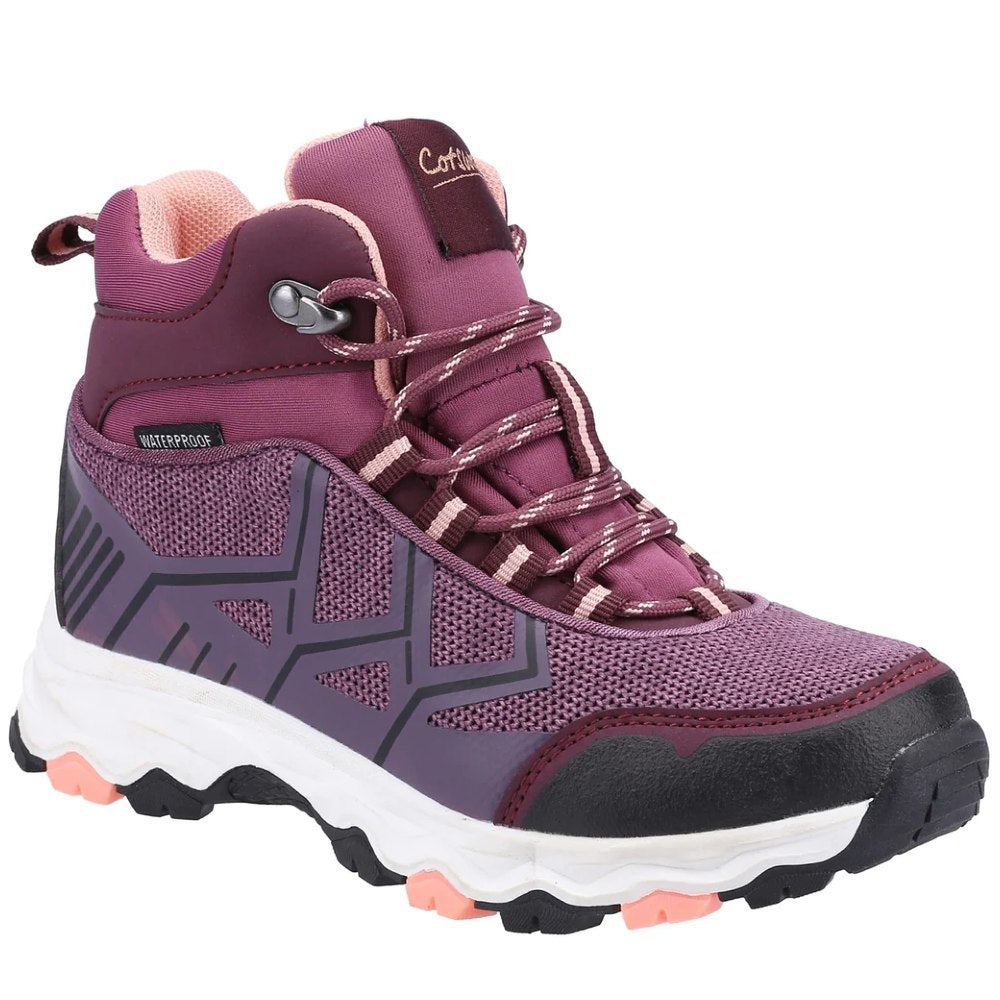 Cotswold Childrens Coaley Lace Recycled Hiking Boots in Purple 