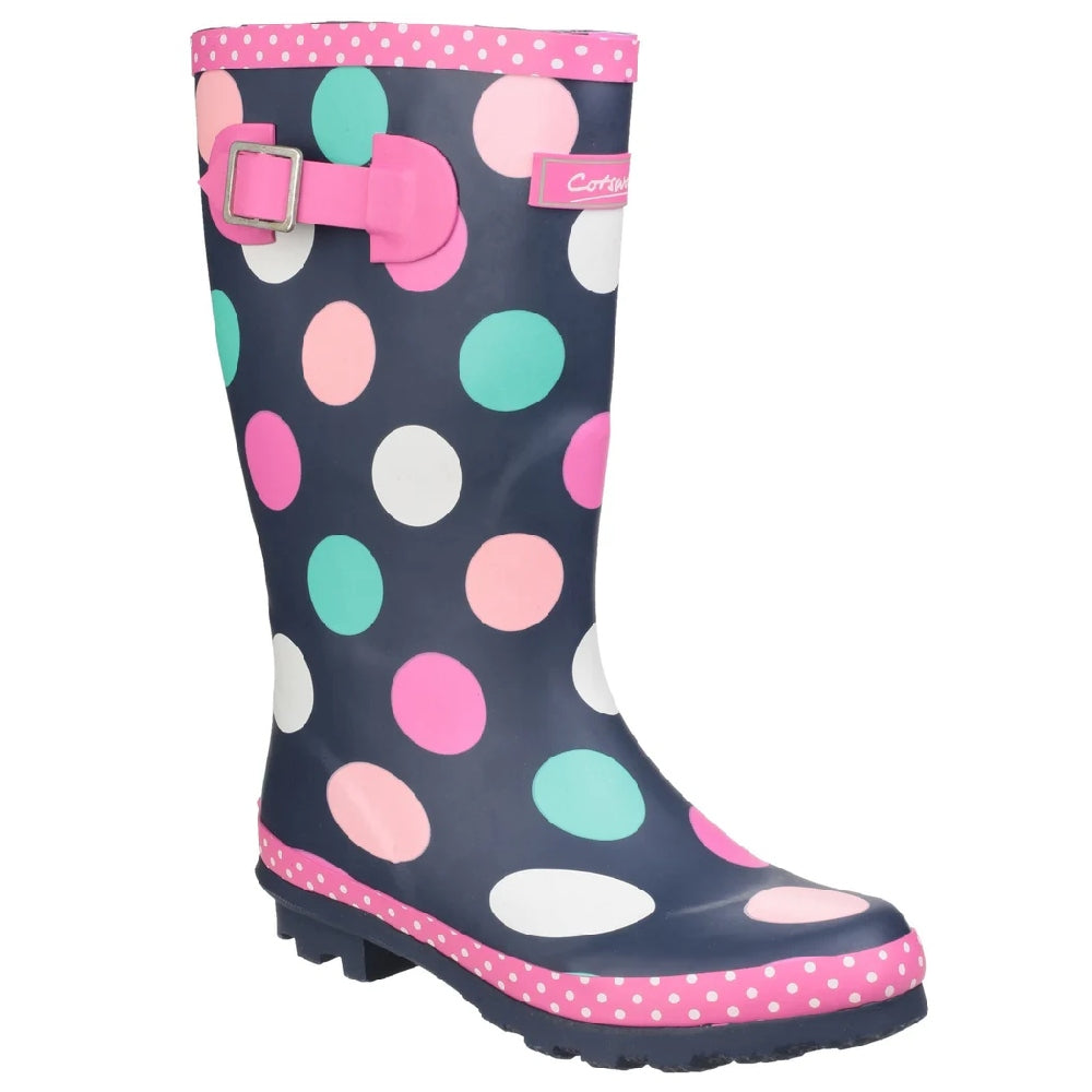 Cotswold Childrens Dotty Jnr Pull On Wellington Boots in Multicoloured