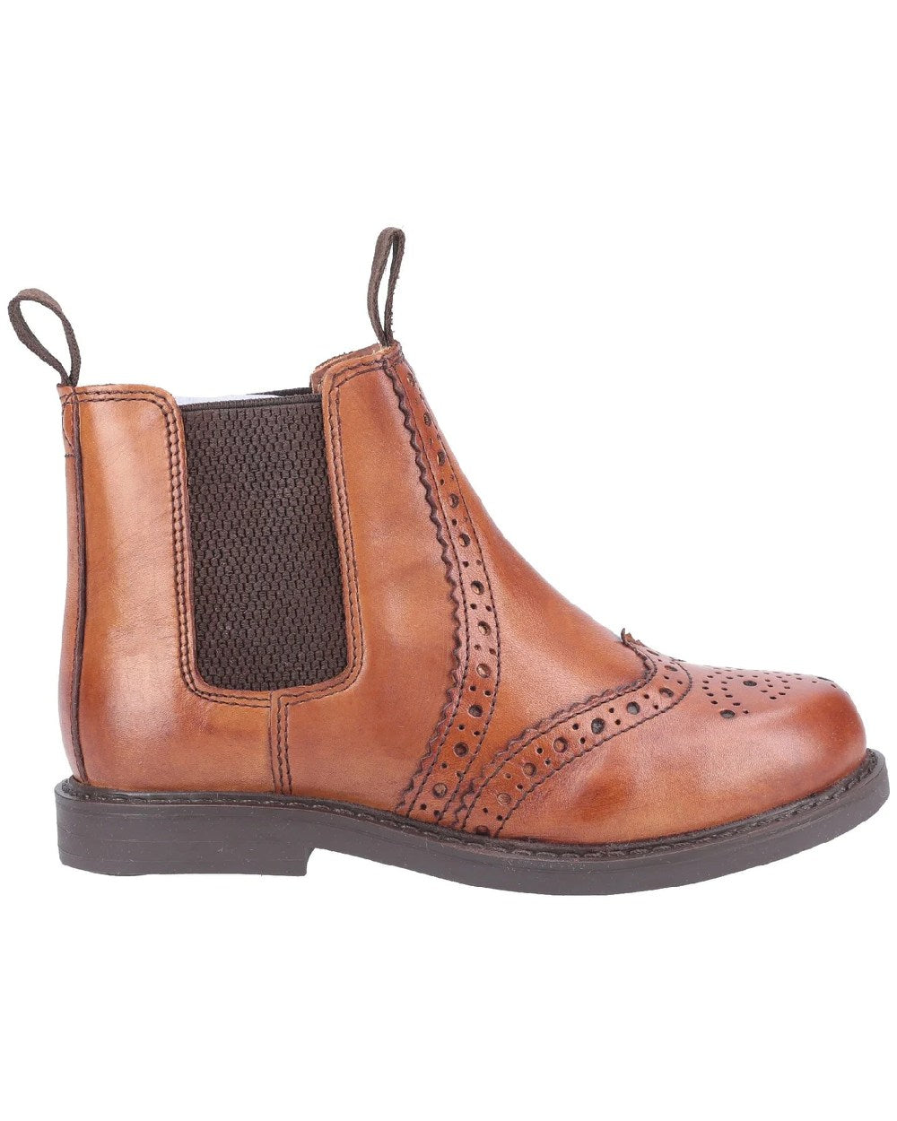 Cotswold Childrens Nympsfield Brogue Pull On Chelsea Boots in Tan