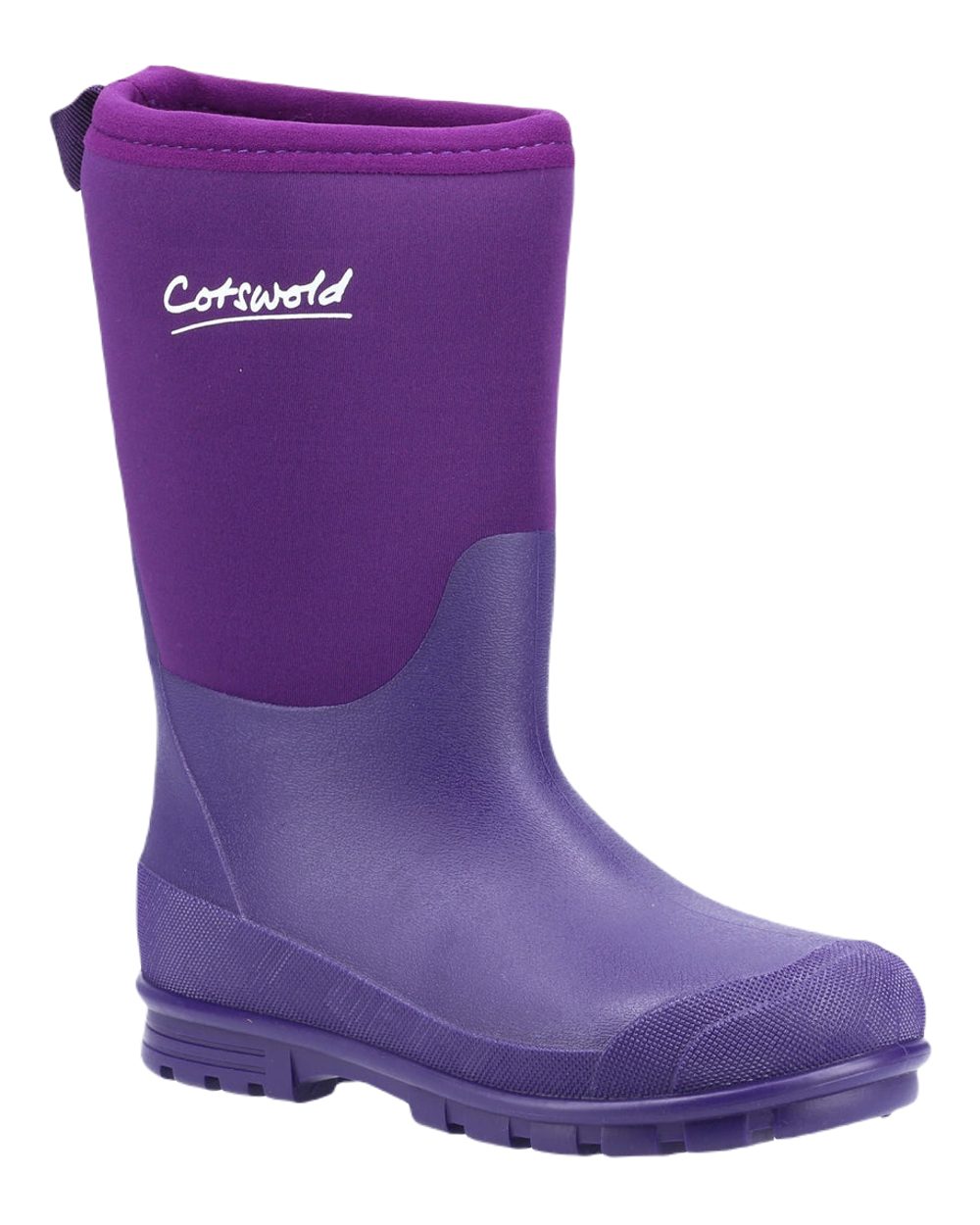 Cotswold Hilly Neoprene Childrens Wellington Boots In Purple 