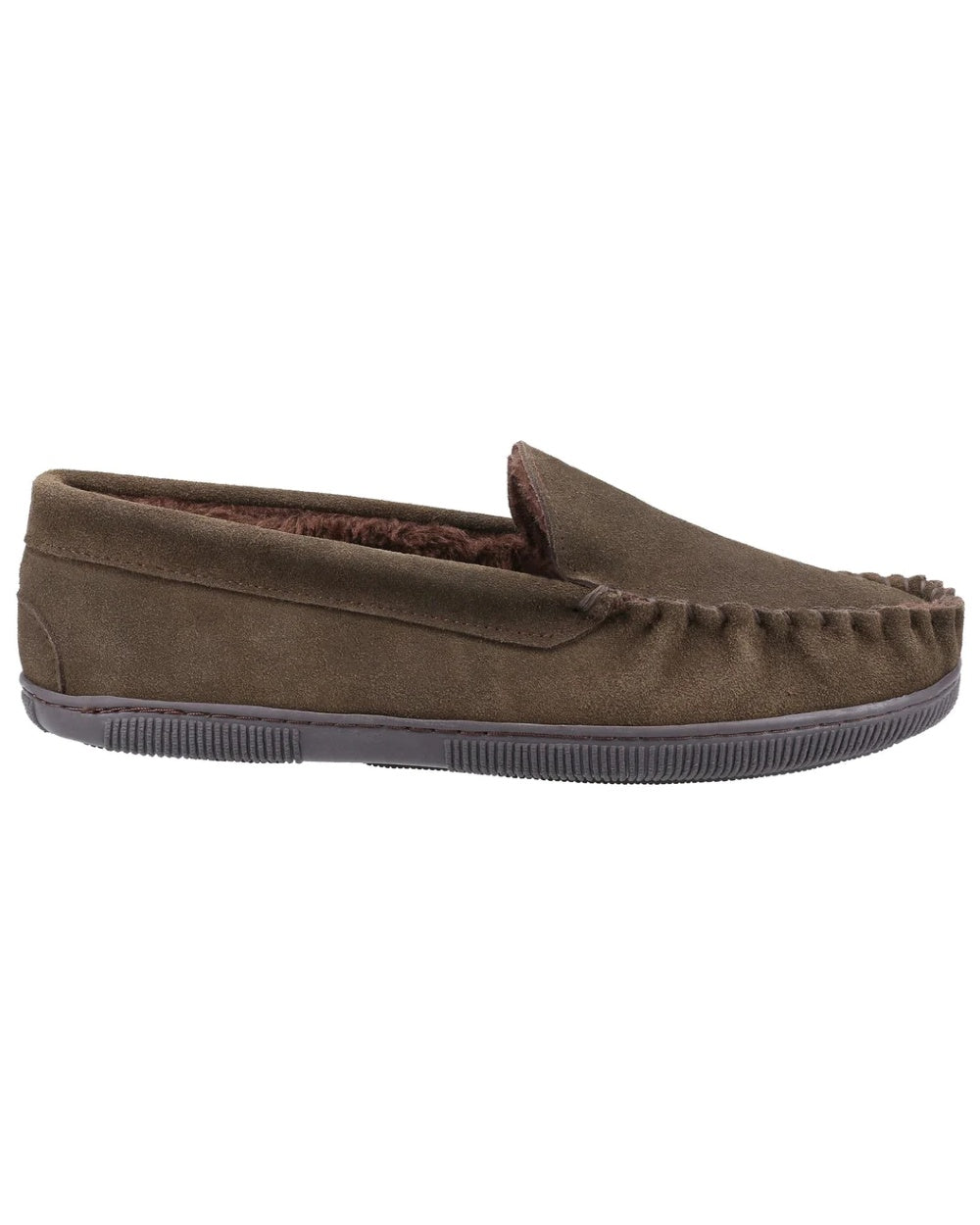 Cotswold Mens Sodbury Moccasin Slippers in Brown 