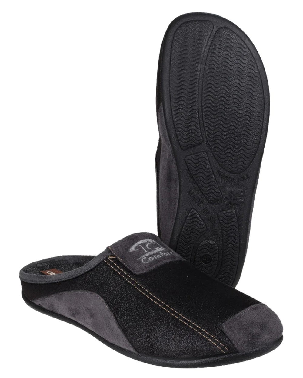 Cotswold Mens Westwell Slippers in Black 
