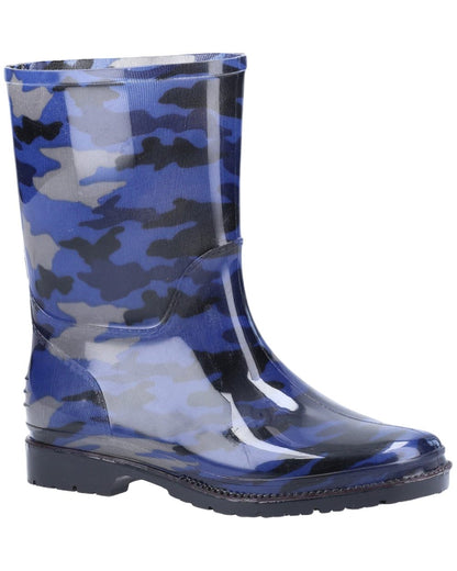 Cotswold PVC Junior Wellington Boots In Navy Camo 