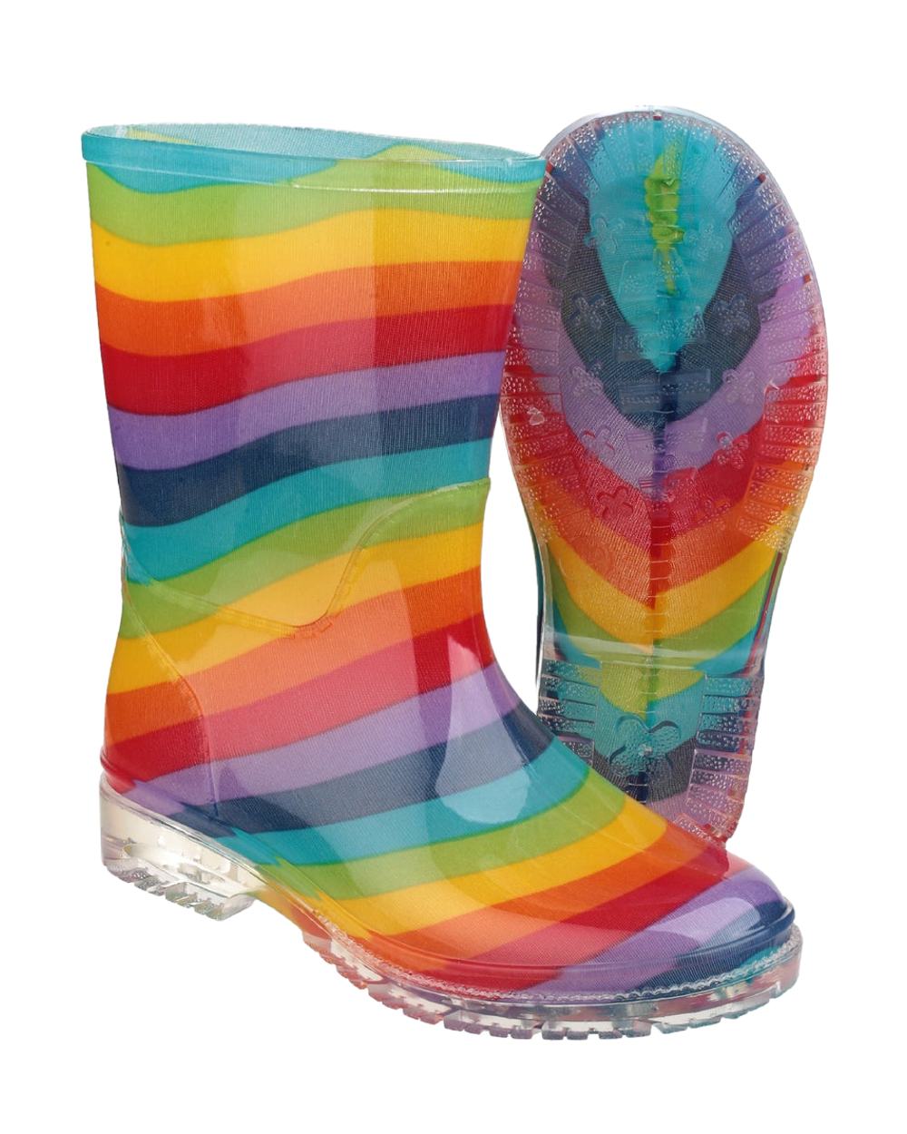 Cotswold PVC Junior Wellington Boots In Rainbow 