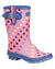 Cotswold Paxford Elasticated Mid Calf Wellington Boots In Pink Multi Spots #colour_pink-multi-spots